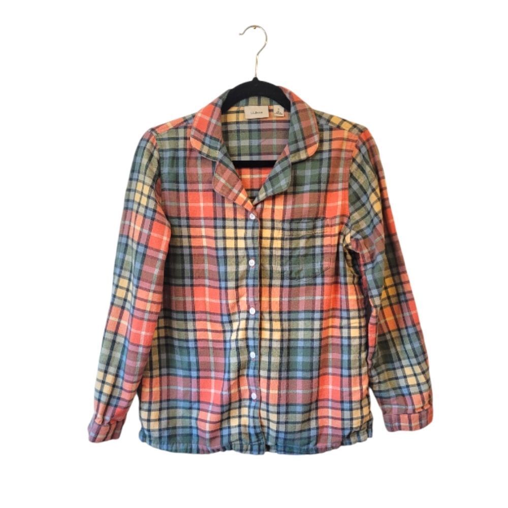 L.L. Bean Plaid Flannel Button Down Shirt